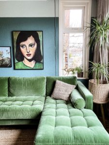 corner green couch